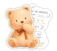 20 Carte Pronostic Baby Shower Francais, Gender Reveal Ourson Mignon, Baby Shower Jeux pour Fête Prénatale Party Révélation du Genre Fille ou Garço Gender Reveal Decoration Souvenir