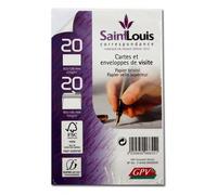 20 Cartes De Visite + Enveloppes - Extra-Blanc - 82x128mm/90x140mm - Gpv