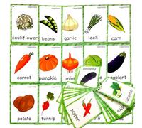 20 Cartes Éclair Légumes en Anglais, Matériel Montessori pour l'enseignement de l'Anglais (ESL), Homeschool et Thérapie Autisme
