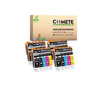 COMETE, Marque française - 580XL 581XL - 20 Cartouches d'encre Compatibles avec Canon PGI-580 CLI-581 / PG580 CL581 - pour Canon Pixma TR7550 TR8550 TS6150 TS8150 TS9150 TS9155 (8 Noir et 12 Couleur)