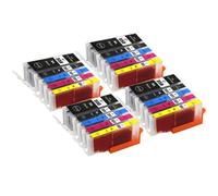 Go Inks Cartouches d'encre C-550 & C-551 - Remplacent PGI-550/CLI-551 pour Canon PIXMA - Lot de 20