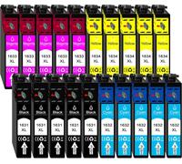20 Cartouches D'Encre Xl Noir, Cyan, Magenta, Jaune Neuf En Kit Remplacer Epson N ° 16 N ° 16 X L Convient Pour: Epson Workforce 2010, Wf-De 2510, Wf 2520, Wf 2530, Wf 2540, De 265[ENC945071]