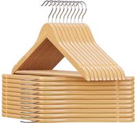 20 Cintres crochets pivotants antidérapant bois d'érable boisée Marron