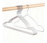 20 Cintres en métal recouverts de caoutchouc premium, antidérapants, gain de place, finition argent pour chemises et vêtements délicats