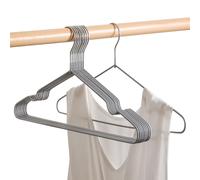 20 Cintres en métal recouverts de caoutchouc premium, antidérapants, profil fini, finition grise pour costumes, pantalons et manteaux
