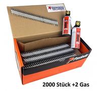 20° Clous adhésifs 2,8x25mm anneau galvanisé à chaud Hikoki NR1890DBRL Kombi Haubold RN35A 2M