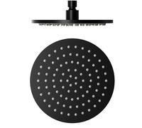 20 cm Tete de Douche Pluie Rond, Acier Inoxydable Haute Pression Pommeau Douche, Économiseur Pomme Anti Calcaire Pluie, Universelle Filetage 1/2 Pouce, Rotatif 360°, Noir