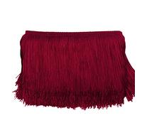 20 cm x 1 m - Bordure franges - Ruban dcoratif - Frange de danse - Frange coupe en soie - Pour la couture, le bricolage, les vtements, la lingerie, les costumes, les rideaux, la dcoration, le bordeaux