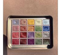 20 Colors Watercolor Painting Set Metallic, Metallic Watercolors, Glitter Watercolour Solid Paint Box, Pearlescent Watercolor Paint Set Palette for Artists (2.3ml 20Colors-Iron Box(B))