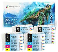 20 Compatibles PGI-520 CLI-521 Cartouches d'encre pour Canon Pixma MP540 MP540x MP550 MP560 MP620 MP620b MP630 MP640 MP980 MP990 MX860 MX870 iP3600 iP3680 iP4600 iP4680 iP4700 - Grande Capacité