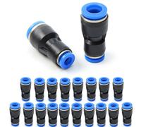 20 conectores rapides neumáticos de 10-6 mm - reductores Conectores neumáticos, juego de conectores de aire comprimido para mangueras de PU/nailon/PE