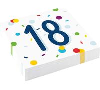 20 Confetti Birthday 18th Birthday Luncheon Napkins 33cm