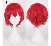 20 couleurs 30 cm courtes perruques universelles noir blanc rose orange violet fibre résistante à la chaleur cheveux fête Costume Cosplay perruque + filet à cheveux K049-8