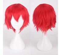 20 couleurs noir blanc violet blond rouge cheveux courts Cosplay perruque hommes femmes fête AMINE court cheveux raides perruques pour garçons filles taille unique K049-7