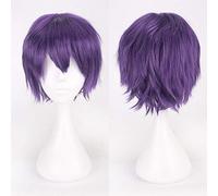 20 couleurs noir blanc violet blond rouge cheveux courts cosplay perruque hommes femmes parti AMINE court cheveux raides perruques pour garçons filles taille unique K049-16
