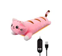 20" Coussin Chauffant Chat Rose Pour Règles Douloureuses Portable USB 5 Niveaux Chaleur 5 Modes Minuterie Arrêt Automatique Doudou Chauffant Douleur Nuque Dos Détente Cadeau Mignon Femmes Enfants