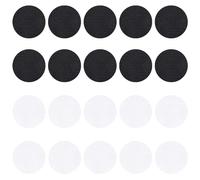 20 Coussinet de Crochet et de Boucle Robustes, Tampon Collant Rond Auto-Adhésif, Tampon Collant Rond, pour Décoration Murale ou Suspension D'outils (Noir, Blanc)