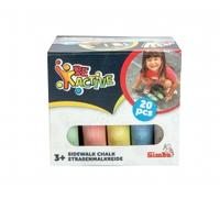 Simba 20 craies de peinture de route, 5 couleurs : bleu, jaune, rouge, vert, blanc, 2,5 x 10,5 cm, à partir de 3 ans