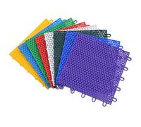 20 Dalles de Sol modulaires emboîtables, de 25,5 cm chacune, adaptées aux Plateaux de Table antidérapants et aux Tapis de Basket-Ball d'extérieur, pour Les terrains de Jeux extérieurs et Les