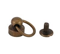 20 Définit Laiton rond Pull Bague rivets Clous, DIY Artisanat du cuir en métal Rivet avec bague de traction Boucle, Leathercraft Vis à ongles rivets pour sac à main téléphone Coque, 9 mm bronze