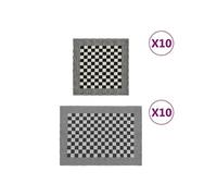 vidaXL 20-delige Keukendoekenset katoen zwart en wit136292 Multicolore G