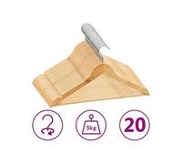 20-delige Kledinghangerset anti-slip hardhout289911