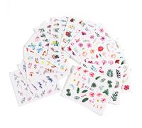 20 Différents Styles Nail Autocollants Transfert À Eau Stickers Ongles Fleurs Rose Feuille Designs Pour Ongles Diy Papillons Colorés Nail Feuilles Floral Nail Art Stickers