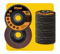 20 Disques à Lamelles 115mm - 4-1/2 Pouces - Meule à Poncer pour Meuleuse d'Angle Type #27 - Abrasif en Oxyde d'Aluminium - Assortiment de 40 60 80 120 Grains