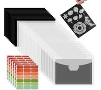 20 Disques Feuille Magnétique Plaque Aimantée Adhésive Feuille Magnétique Adhésive(0.5 Mm) Avec 20 Sacs Pour Documents Et 6 Autocollants Pour Scrapbooking Artisanat Gaufré Photo Moules Rangement