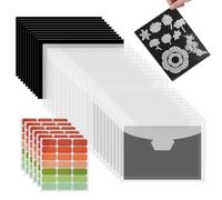 20 disques Feuille Magnétique Plaque Aimantée Adhésive Feuille Magnétique Adhésive(0.5 mm) avec 20 sacs pour documents et 6 Autocollants pour Scrapbooking Artisanat Gaufré Photo Moules Rangement