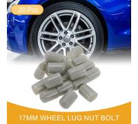 20 Écrous De Roue En Forme Cylindrique Boulon De Jante De Roue Écrous De Pneu Vis Capuchon De Protection D'Écrou En Pvc Gris 17Mm
