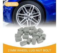 20 Écrous De Roue En Forme Cylindrique Boulon De Jante De Roue Écrous De Pneus Vis Capuchon De Protection Des Écrous En Pvc Gris 21Mm