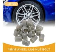 20 Écrous De Roue En Forme Cylindrique Pour Jantes De Roues, Boulons De Pneus, Vis De Bouchon De Poussière De Protection D'Écrou En Pvc Gris 19Mm