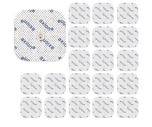 20 électrodes 5 x 5 cm axion® | Compatibles avec les électrostimulateurs COMPEX | bouton pression 3,75 cm | patchs TENS EMS auto-adhésifs et réutilisables | médical certifié