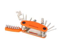 20 en 1 Vélo Multitool Portable Integrated Repair Tool pour Le VTT - Conception de Rangement Pliant, pour Les Amateurs de Plein Air - Acier/Abdos en Carbone électrolité (Orange)