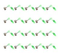 20 Ensembles Cloche de Pêche Lampe Verte Alarme D'appât, Lot | Signal Sonore Plus Net, Fixation Simple, Lampe et Cloche Amovibles, Plastique et Métal, Vert
