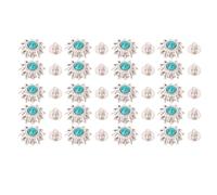 20 ensembles de boucles à vis fausses Turquoise marguerite, boucles à vis de remplacement décoratives Vintage pour l'artisanat du cuir (Verte)