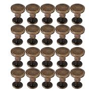 20 Ensembles de Boutons à Tête Plate en Laiton, Vis de Maroquinerie en Bronze, Rivets à Ongles, Bricolage Artisanat du Cuir, Rivets en Métal pour Sangle de Ceinture, Sac,