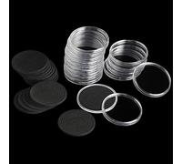 20 Ensembles de Capsules de pièces avec 6 Tailles réglables protègent Le boîtier de Porte-Monnaie en Mousse pour la Collection de pièces DC03 ([16/21/26/31/36/46MM]- Coussinets en Mousse EVA Noirs)
