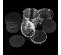 20 Ensembles de Capsules de pièces de 46 MM avec 6 Tailles (20/25/30/35/40/46 MM) étui de Porte-Monnaie en Mousse de Protection réglable pour la Collection de pièces DC0340