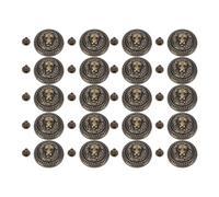 20 ensembles de rivets décoratifs pour l'artisanat, rivets à tête de lion vintage, boutons de zinc de 24 mm de diamètre avec vis de 7 mm pour la maroquinerie bricolage (Bronze)