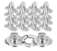 20 Ensembles Fixation Rotative à Bouton, Lot Acier | Montage Rapide Vis Autotaraudeuses et Rondelles, Usage Marine et Sellerie, Finition Argenté