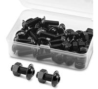 (20 Ensembles) M6 x 10mm Vis Boulons et écrous à Tête Creuse Kit 304 Acier Inoxydable Oxyde Noir, Vis à Tête Cylindrique, Boulons à Bride, Vis à Bride