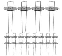 20 Ensembles Piquets de Jardin de U, Acier Galvanisé Noir | Fixation Solide et Portable, Usage Chantier, Bâches et Clôtures, Maintien Ferme sur Sol