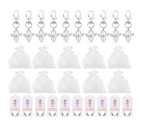 20 Ensembles Porte-clés Pendentif Ange Blanc, Lot de Sets