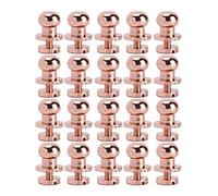 20 ensembles rivets en or rose, poteaux à bouton rond en laiton rivets en métal à double capuche poteaux à main avec vis pour fabrication en cuir (lst10x8mm)