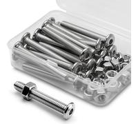 (20 Ensembles) Vis M6 x 50mm en Acier Inoxydable 304 Avec tête Plate Hexagonale et écrous - Connecteurs de Mmeubles