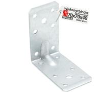 20 Equerre metal renforcées 70x70x40x2 mm, connecteurs bois galvanisés avec nervure, équerre support d'angle droit perforée pour menuiserie, fixation meuble, clôture, construction bois