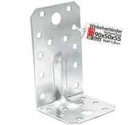 20 Equerre metal renforcées 90x50x55x1,5 mm, connecteurs bois galvanisés avec nervure, équerre support d'angle droit perforée pour menuiserie, fixation meuble, clôture, construction bois