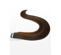 20 Extensions cheveux européens/russes Kératine - qualité de luxe - 40cm - lisse - M6/12 mélange brun chocolat & brun doré clair